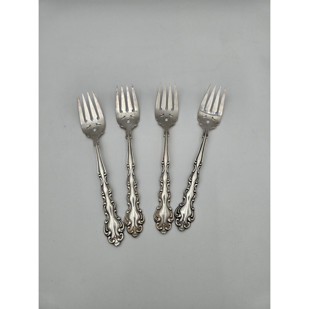 Vintage Community Silverplate Modern Baroque Salad Forks Set Of 4 Silver Plate